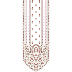 Classic Maroon Minimal Neckline Embroidery with Ornamental Paisley Base and Linear Panel Design
