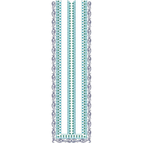 Elegant Minimal Geometric Border Panel Neckline Embroidery Design
