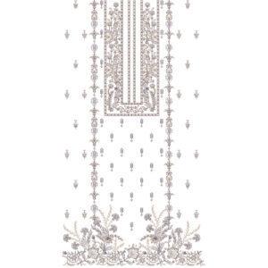 Luxury Mughal-Inspired Floral and Panel Neckline Embroidery Dress Design with Intricate Borders