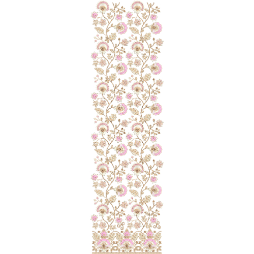 Ornamental Paisley Floral Vine All-Over Jaal Embroidery Design