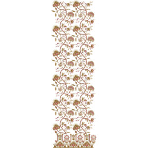 Elegant Curved Floral Vine All-Over Jaal Embroidery Design with Ornamental Border