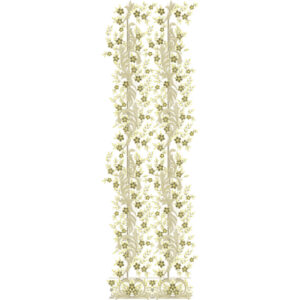 Vertical Ornamental Vine Panel All-Over Jaal Embroidery Design with Classic Border