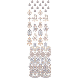 Ornamental Floral Panel All-Over Jaal Embroidery Design with Layered Border
