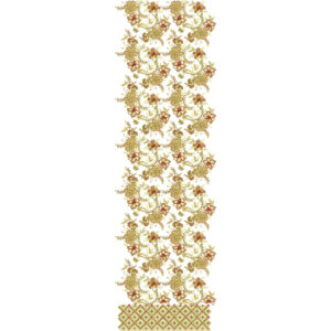 Traditional Floral Jaal All-Over Embroidery Design with Geometric Base Border