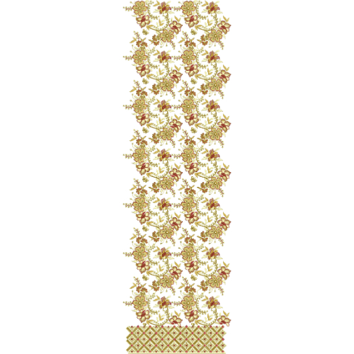 Traditional Floral Jaal All-Over Embroidery Design with Geometric Base Border
