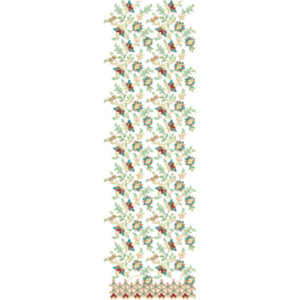 Vibrant Floral Vine All-Over Jaal Embroidery Design with Decorative Base Border