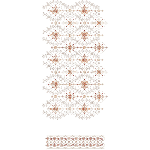 Ornamental Diamond Medallion All-Over Jaal Embroidery Design with Coordinated Border