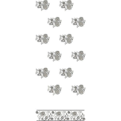 Minimal Floral Bouquet Buti All-Over Jaal Embroidery Design with Delicate Border