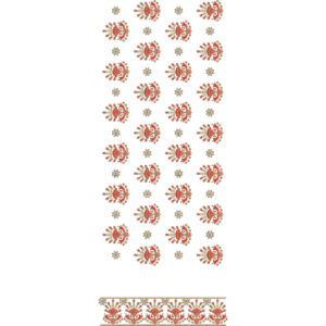 Traditional Paisley Buti All-Over Jaal Embroidery Design with Decorative Border