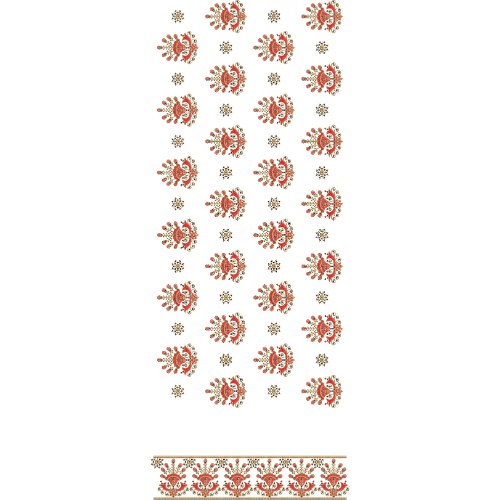 Traditional Paisley Buti All-Over Jaal Embroidery Design with Decorative Border