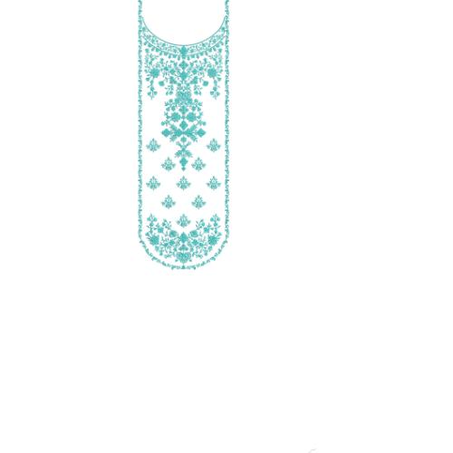 Minimal Floral Drop Neckline Embroidery Design with Delicate Motif Placement