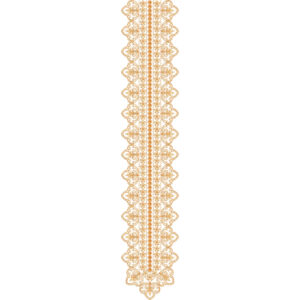 Classic Scalloped Border Neckline Embroidery Design with Repetitive Ornamental Detailing