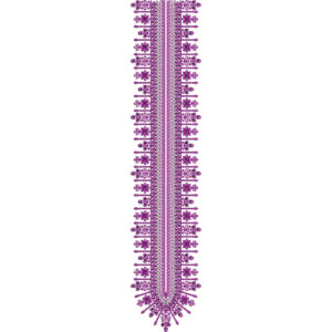 Minimal Linear Floral Neckline Embroidery Design with Repetitive Border Detailing