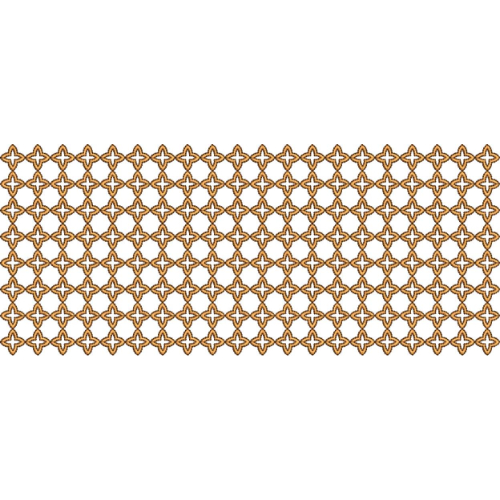 Geometric Lace Embroidery Design with Repeating Clover Motif Pattern