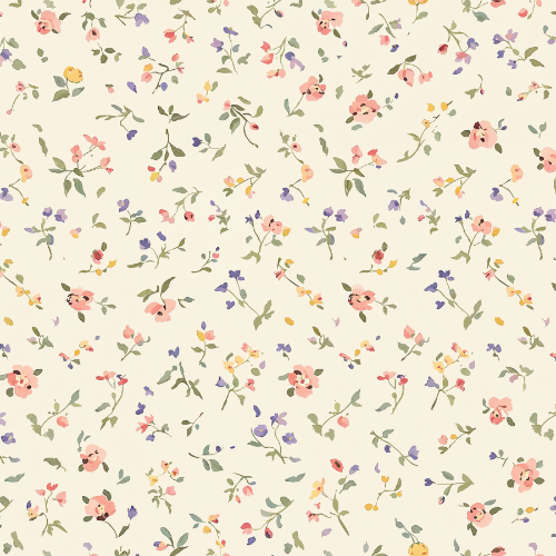 Pastel Ditsy Wildflower Botanical Seamless Pattern Design