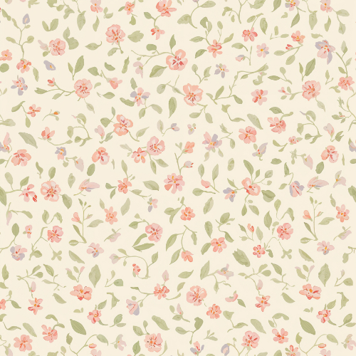 Delicate Peach Wildflower Botanical Seamless Pattern Design