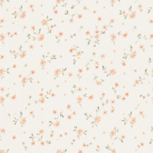 Delicate Peach Wildflower Seamless Pattern with Soft Botanical Sprigs