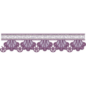 Elegant Scalloped Circular Motif Lace Border Embroidery Design