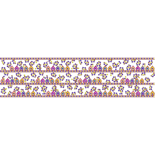 Ornamental Paisley Floral Lace Border Embroidery Design