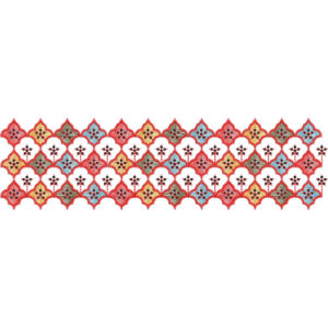 Multicolor Moroccan Trellis Lace Border Embroidery Design