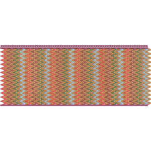 Vibrant Zigzag Chevron Lace Border Embroidery Design