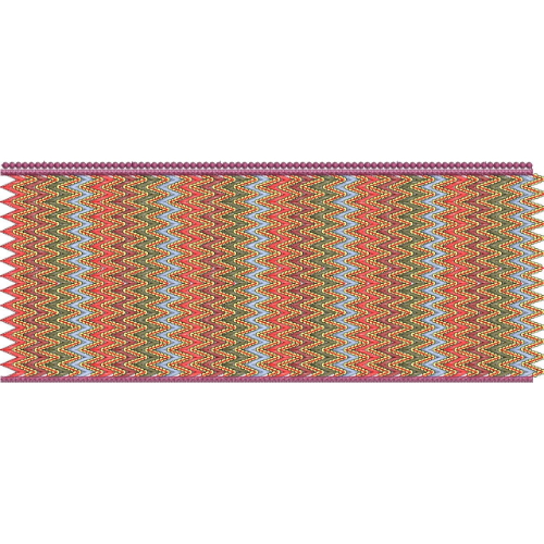 Vibrant Zigzag Chevron Lace Border Embroidery Design