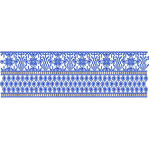 Geometric Cutwork Lace Embroidery Border with Teardrop Motif Panel