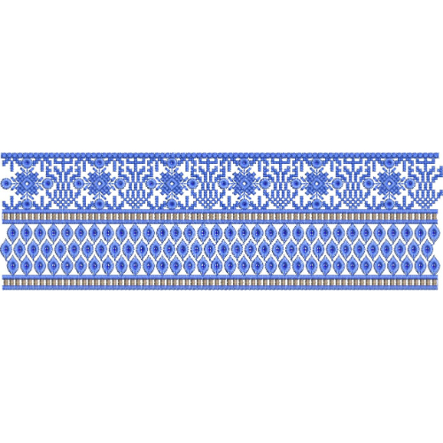 Geometric Cutwork Lace Embroidery Border with Teardrop Motif Panel