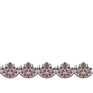 Elegant Scalloped Floral Lace Embroidery Border with Circular Accent Detailing
