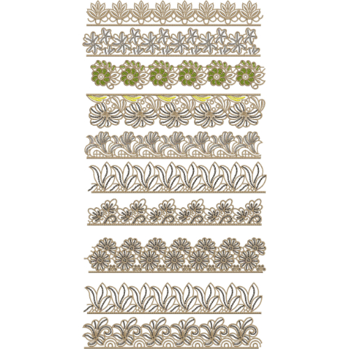 Decorative Multi-Style Floral Lace Embroidery Border Collection