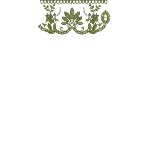 Floral Lace Embroidery Border with Loop Trim and Curved Vine Motifs