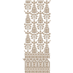 Royal Sherwani Embroidery Panel with Architectural Floral Motifs and Ornamental Border