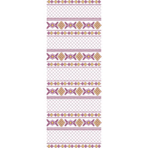 Stylish Sherwani Embroidery Panel with Geometric Lattice and Decorative Floral Borders