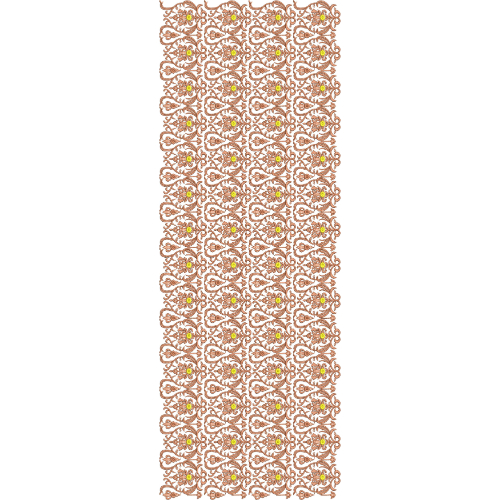 Royal Sherwani Embroidery Panel with Paisley Floral Vine Pattern