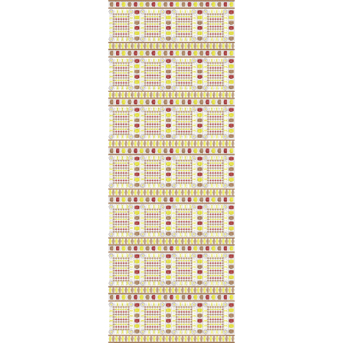 Stylish Sherwani Embroidery Panel with Geometric Grid and Decorative Border Bands