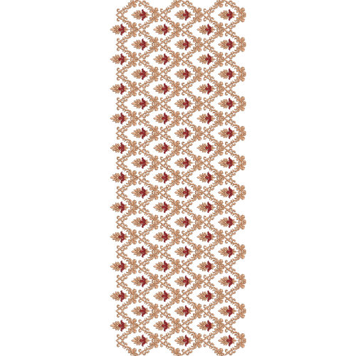Elegant Sherwani Embroidery Panel with Diamond Floral Motifs and Ornamental Frame Design