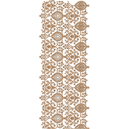 Royal Sherwani Embroidery Panel with Paisley and Ornamental Floral Vine Design