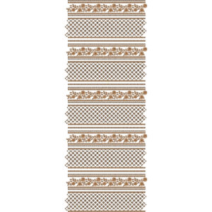 Classic Sherwani Embroidery Panel with Floral Borders and Geometric Lattice Bands