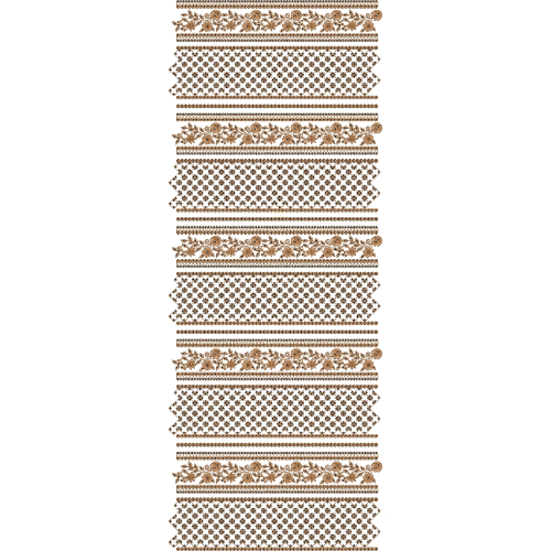 Classic Sherwani Embroidery Panel with Floral Borders and Geometric Lattice Bands
