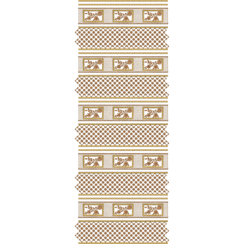Stylish Sherwani Embroidery Panel with Geometric Lattice and Ornamental Motif Bands
