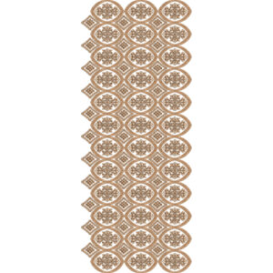 Classic Sherwani Embroidery Panel with Oval Floral Medallions and Diamond Motifs