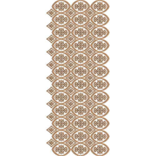 Classic Sherwani Embroidery Panel with Oval Floral Medallions and Diamond Motifs