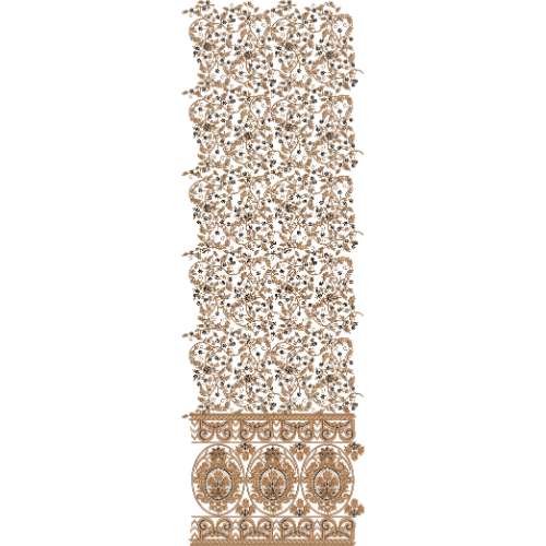 Elegant Sherwani Embroidery Panel with Diamond Floral Motifs and Soft Yellow Highlights