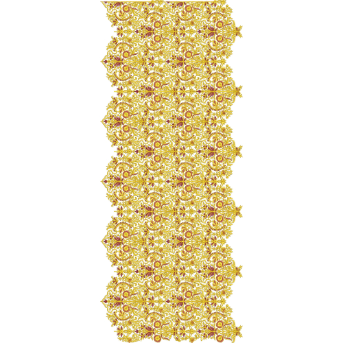 Royal Sherwani Embroidery Panel with Dense Floral Ornamental Pattern in Gold