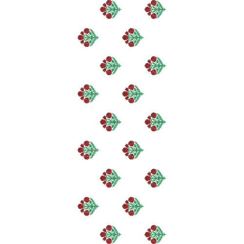Minimal Sherwani Embroidery Panel with Scattered Floral Bouquet Motifs