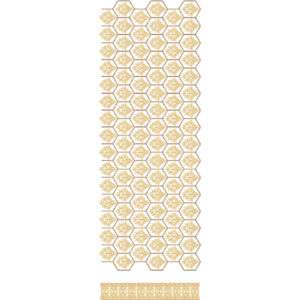 Elegant Sherwani Embroidery Panel with Hexagonal Floral Pattern and Decorative Border