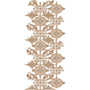 Elegant Sherwani Embroidery Panel with Mixed Ornamental Motifs and Floral Elements