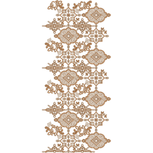 Elegant Sherwani Embroidery Panel with Mixed Ornamental Motifs and Floral Elements