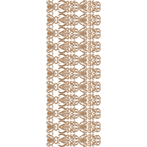 Royal Sherwani Embroidery Panel with Ornamental Scroll and Floral Motif Bands