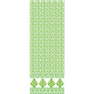 Stylish Sherwani Embroidery Panel with Vertical Vine Stripes and Ornamental Border